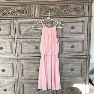 Elegant Pink Sleeveless Dress